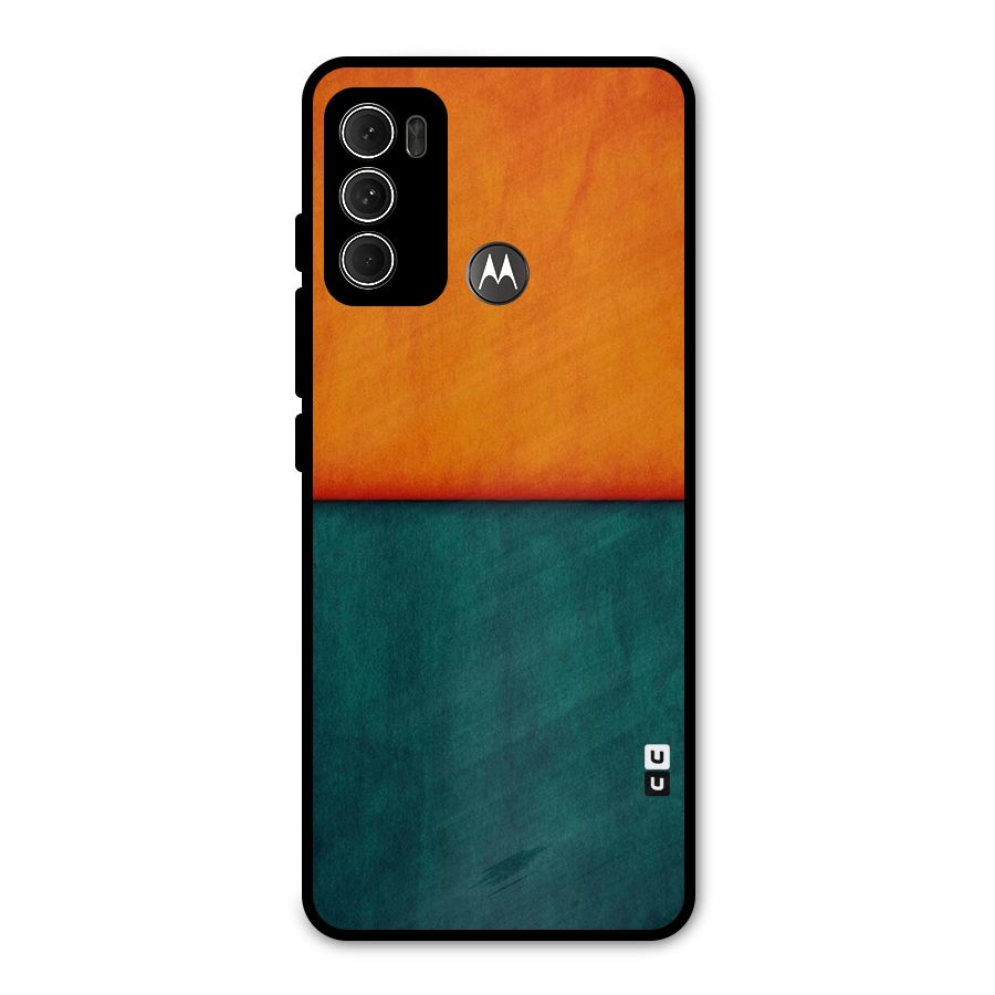 Orange Green Shade Metal Back Case for Moto G60