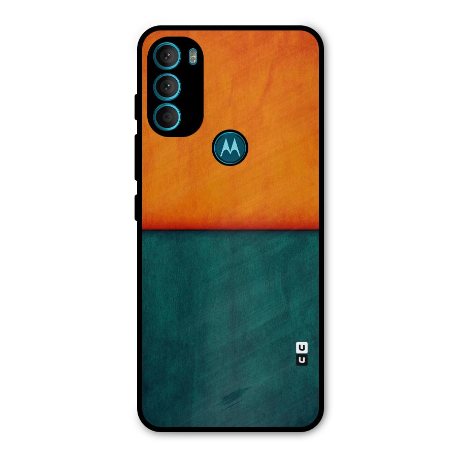 Orange Green Shade Metal Back Case for Moto G71 5G