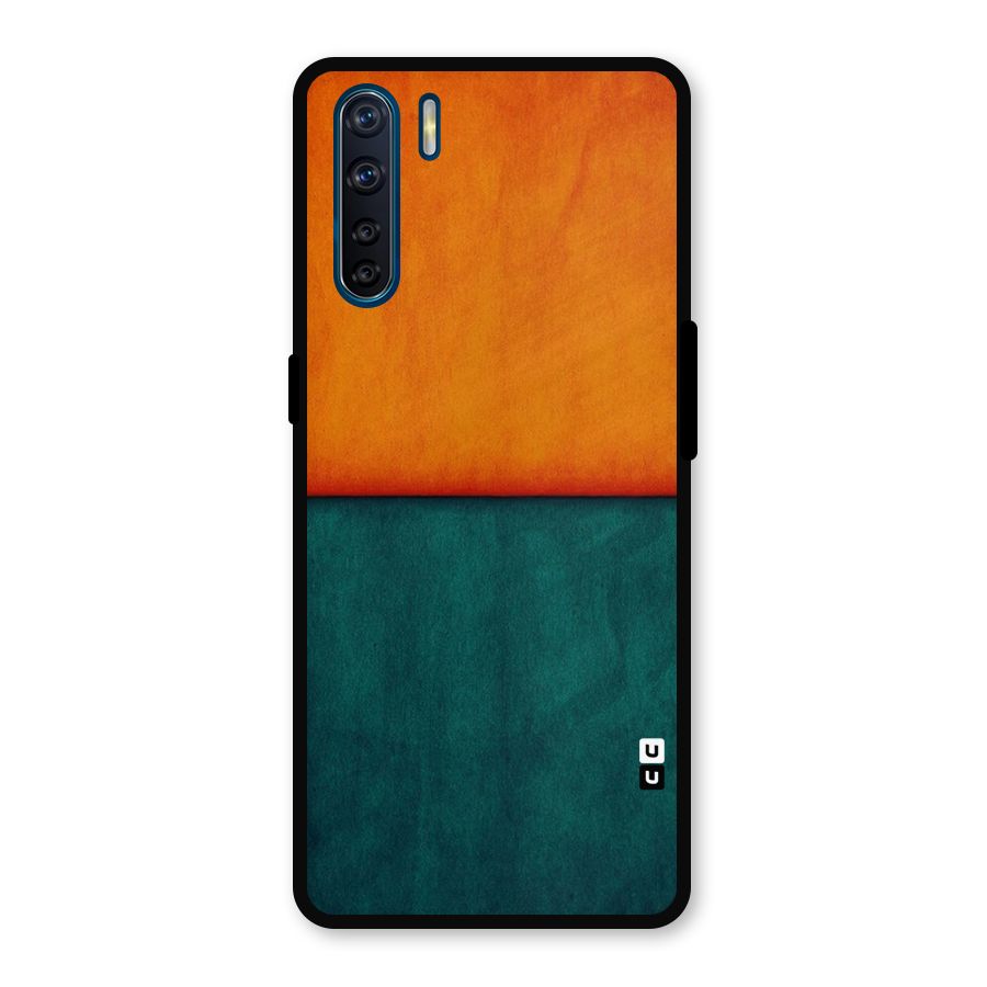 Orange Green Shade Metal Back Case for Oppo F15