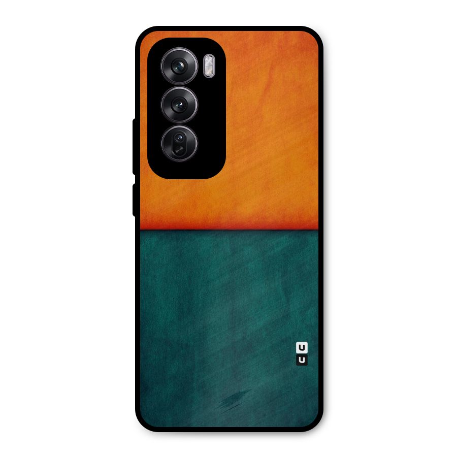 Orange Green Shade Metal Back Case for Oppo Reno12 Pro