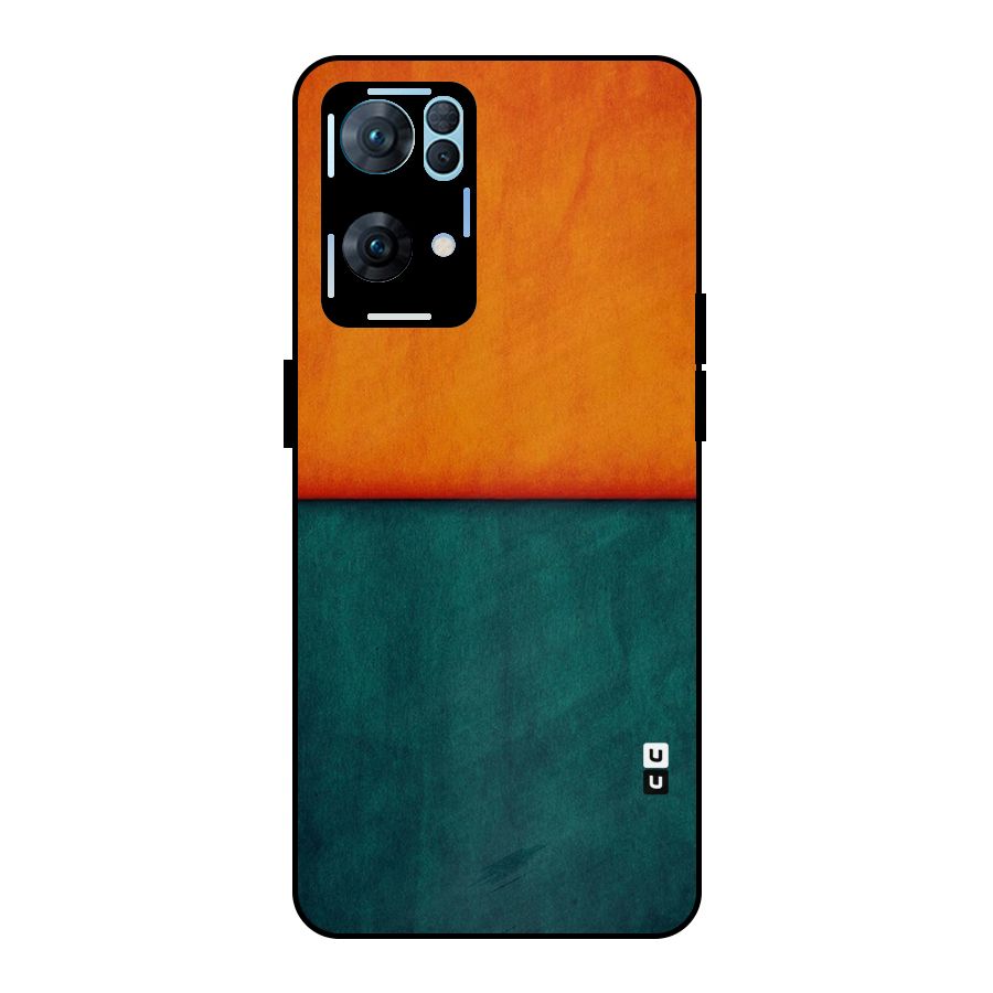 Orange Green Shade Metal Back Case for Oppo Reno7 Pro 5G