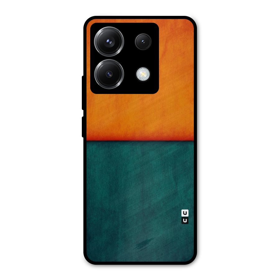 Orange Green Shade Metal Back Case for Poco X6