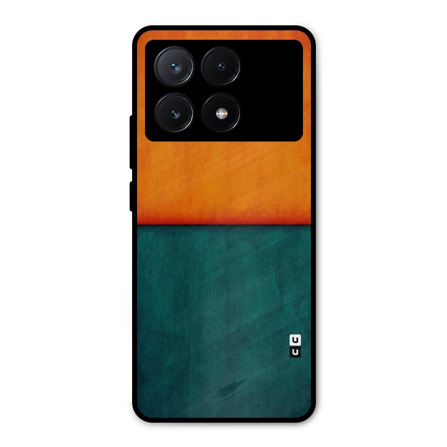 Orange Green Shade Metal Back Case for Poco X6 Pro