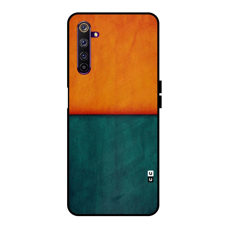 Orange Green Shade Metal Back Case for Realme 6 Pro