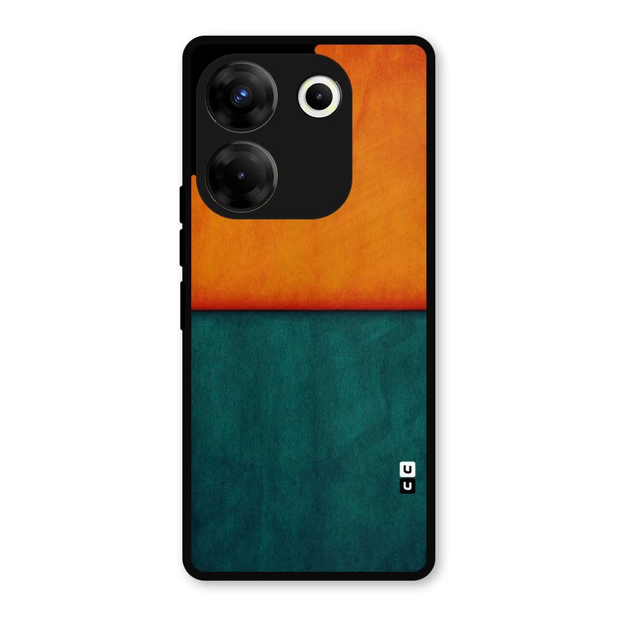 Orange Green Shade Metal Back Case for Tecno Camon 20