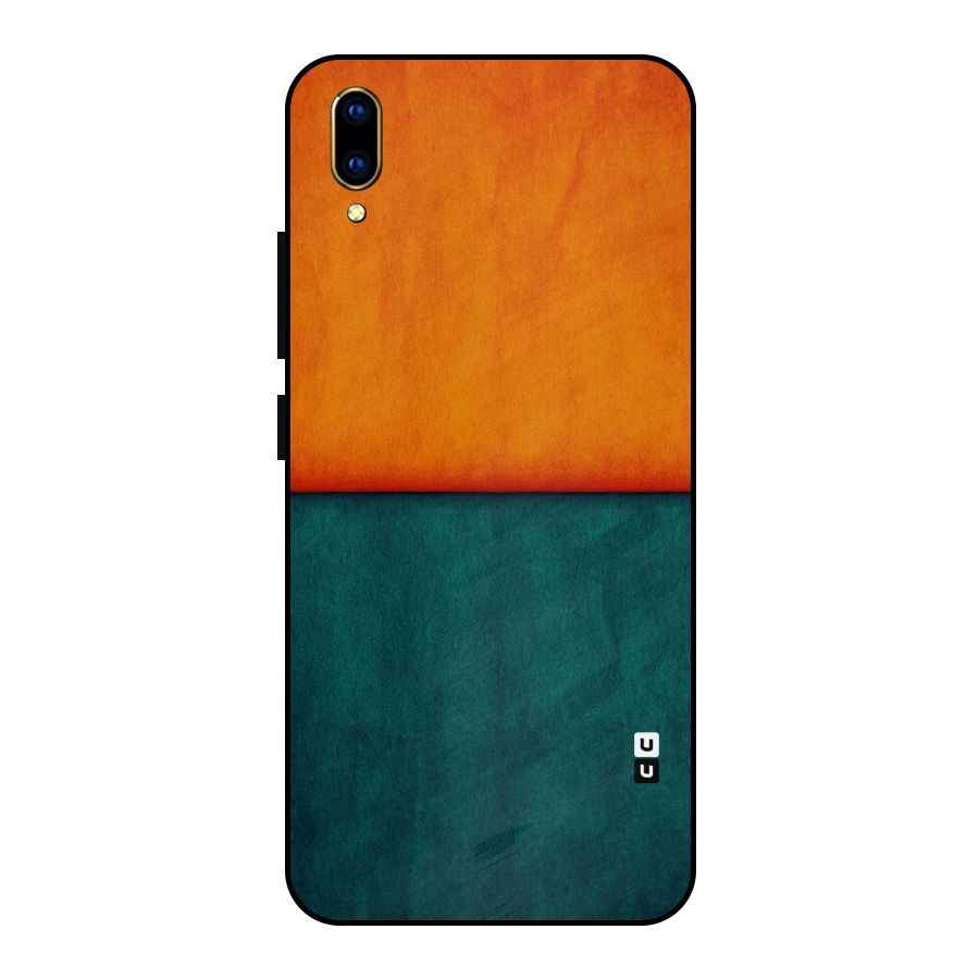 Orange Green Shade Metal Back Case for Vivo V11 Pro