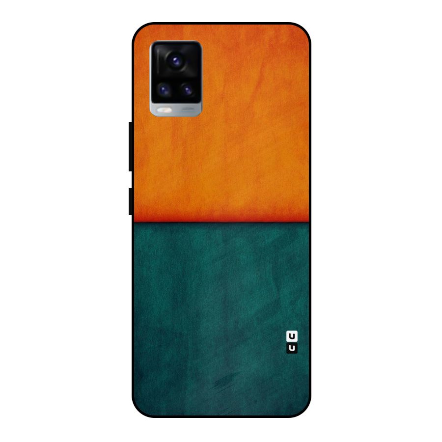 Orange Green Shade Metal Back Case for Vivo V20 2021