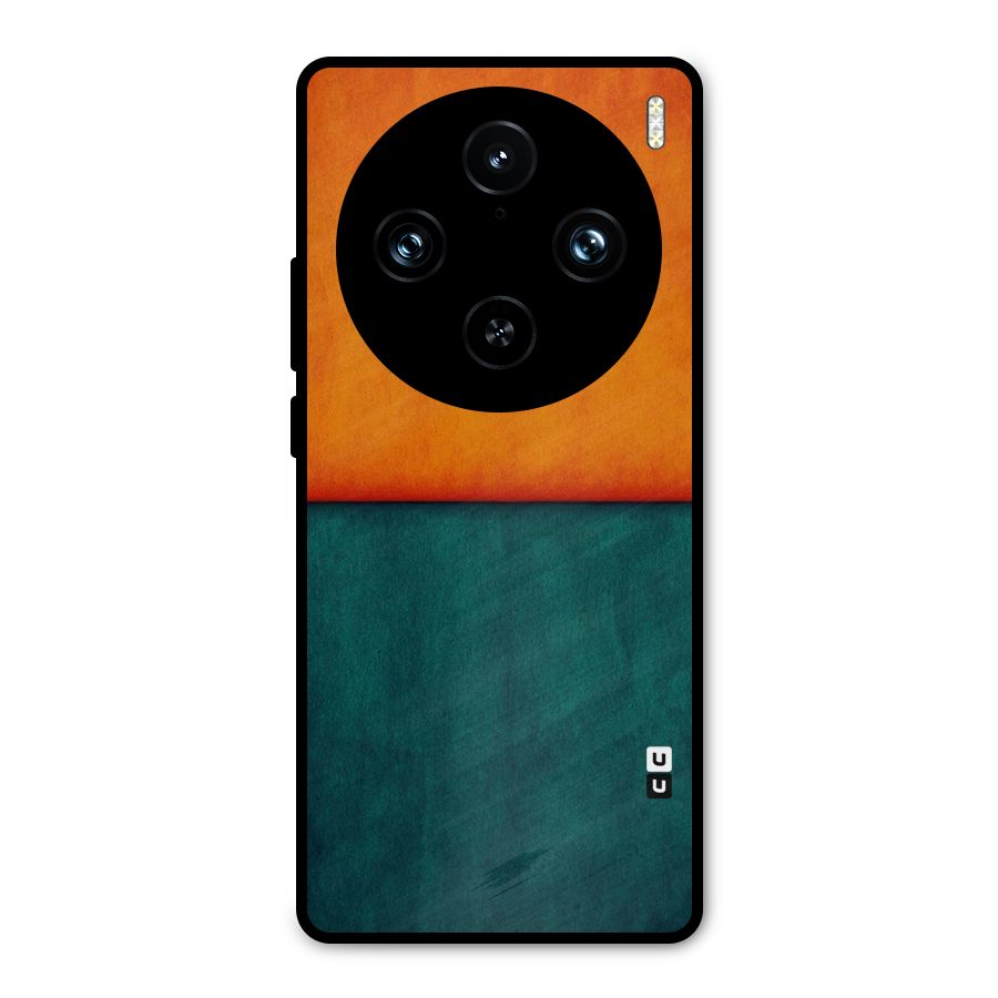 Orange Green Shade Metal Back Case for Vivo X100 Pro