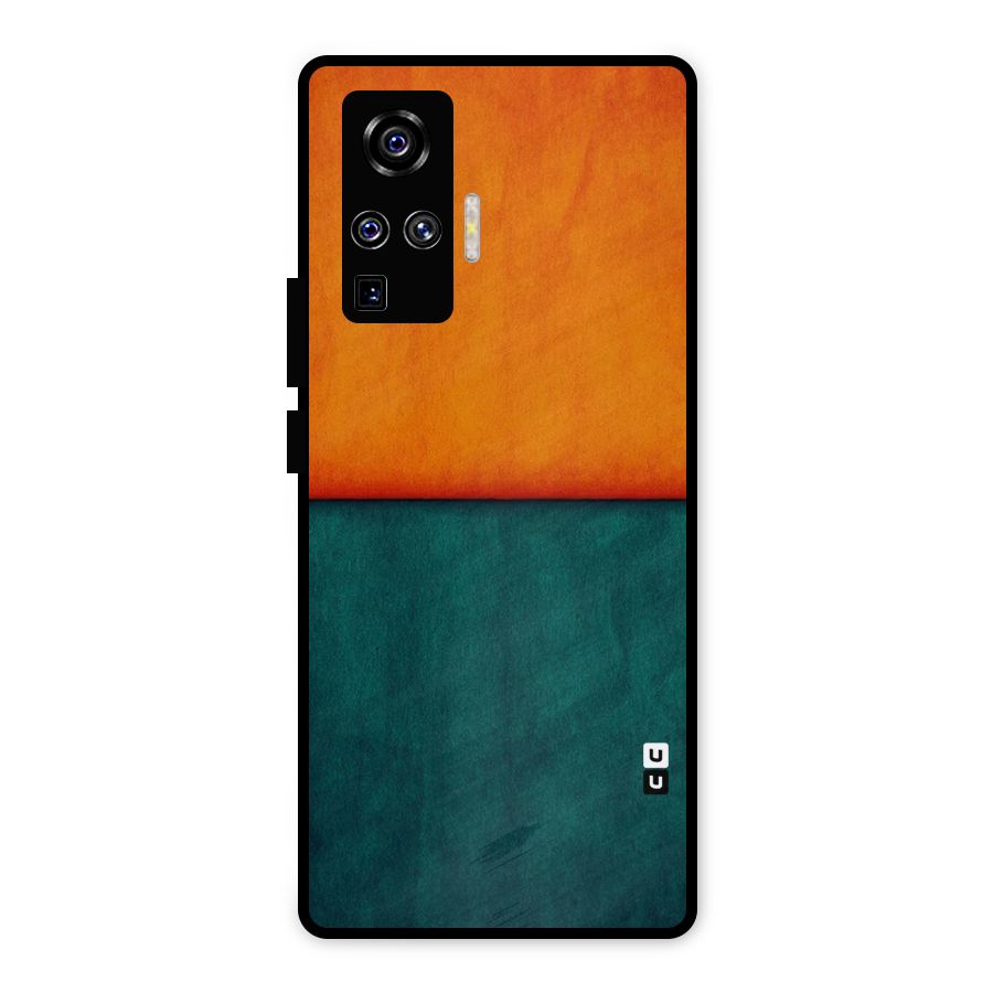 Orange Green Shade Metal Back Case for Vivo X50 Pro