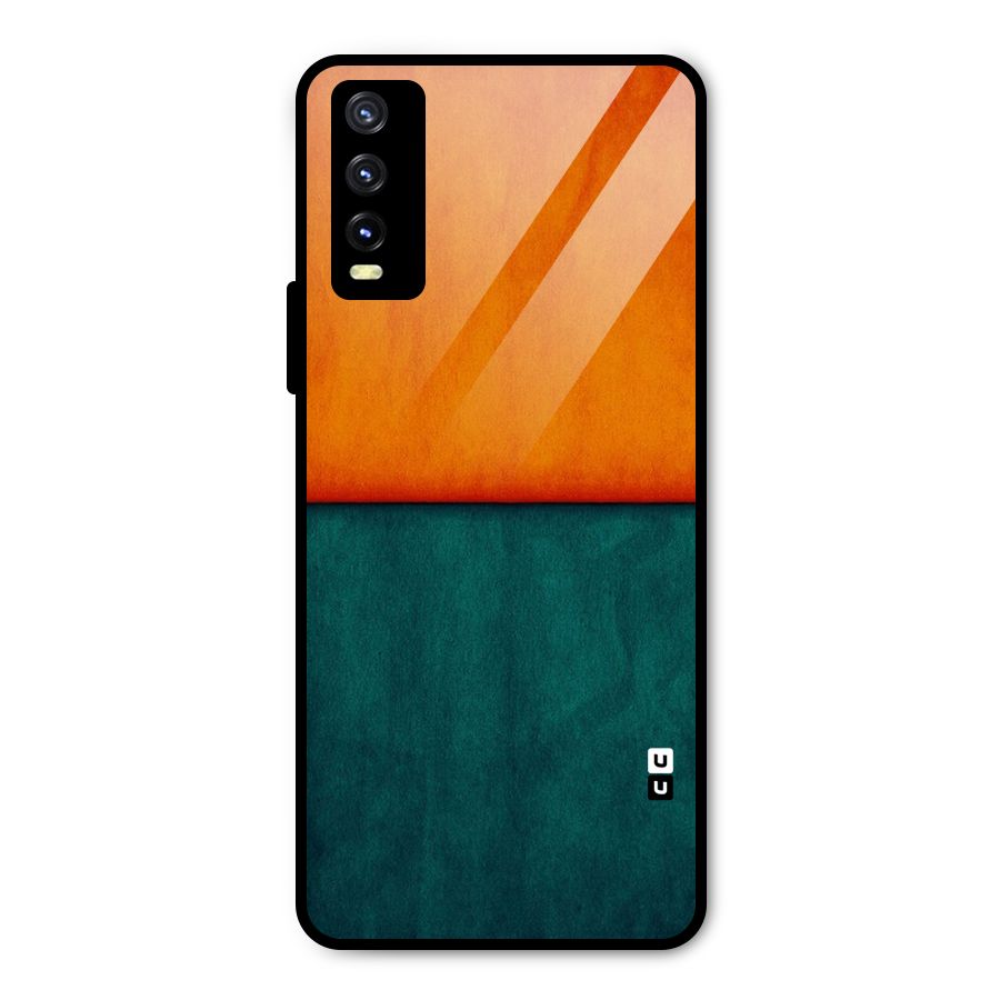 Orange Green Shade Metal Back Case for Vivo Y20g
