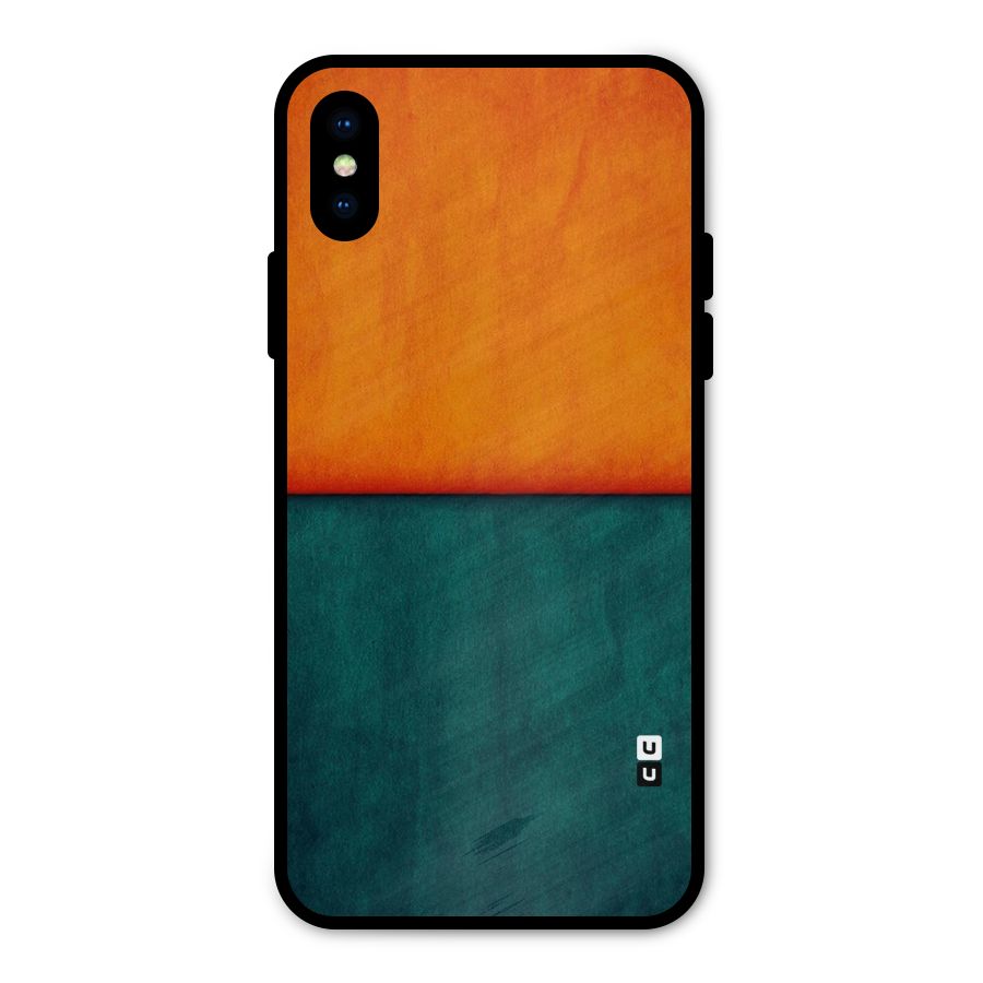 Orange Green Shade Metal Back Case for iPhone XS