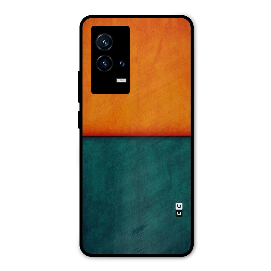 Orange Green Shade Metal Back Case for iQOO 9 5G