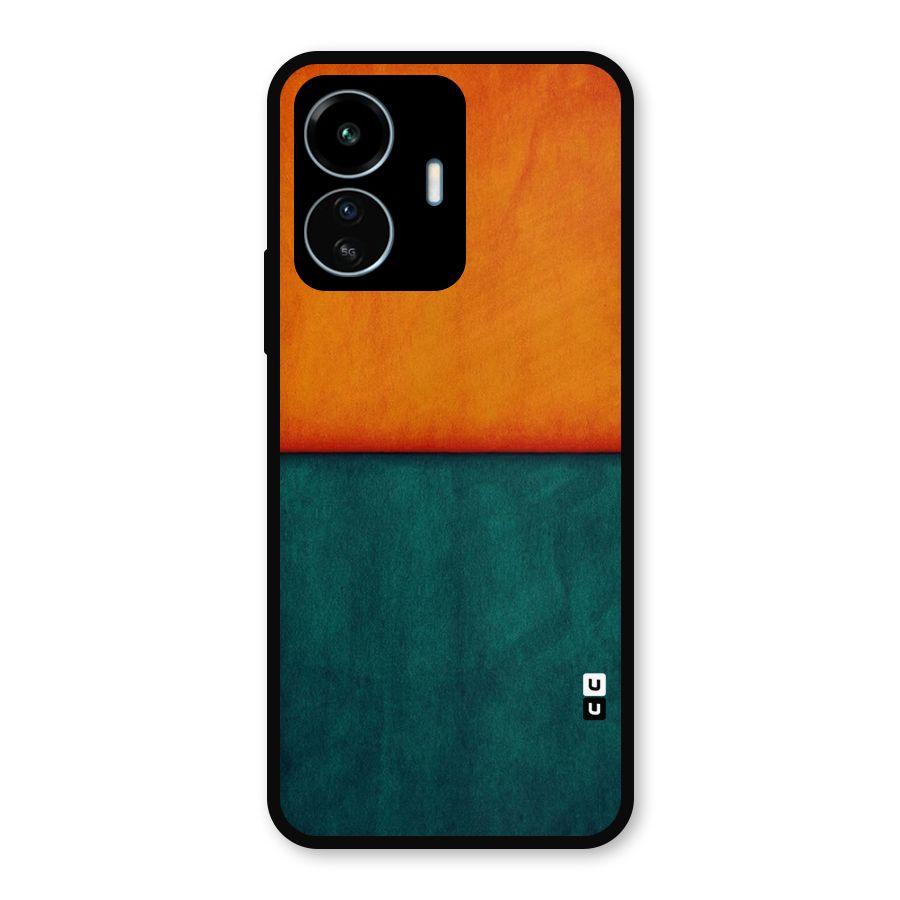 Orange Green Shade Metal Back Case for vivo iQOO Z6 Lite 5G
