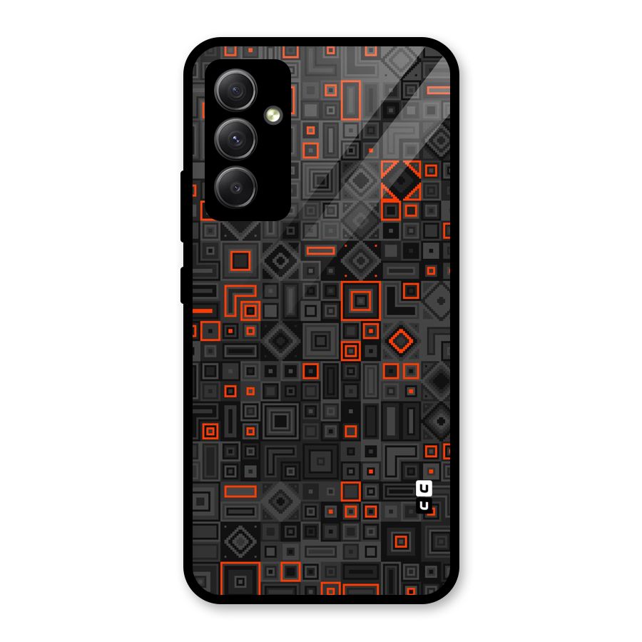Orange Shapes Abstract Glass Back Case for Galaxy A34