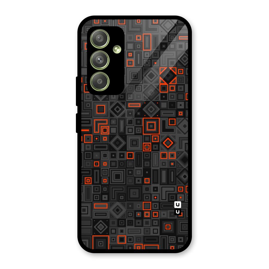 Orange Shapes Abstract Glass Back Case for Galaxy A54