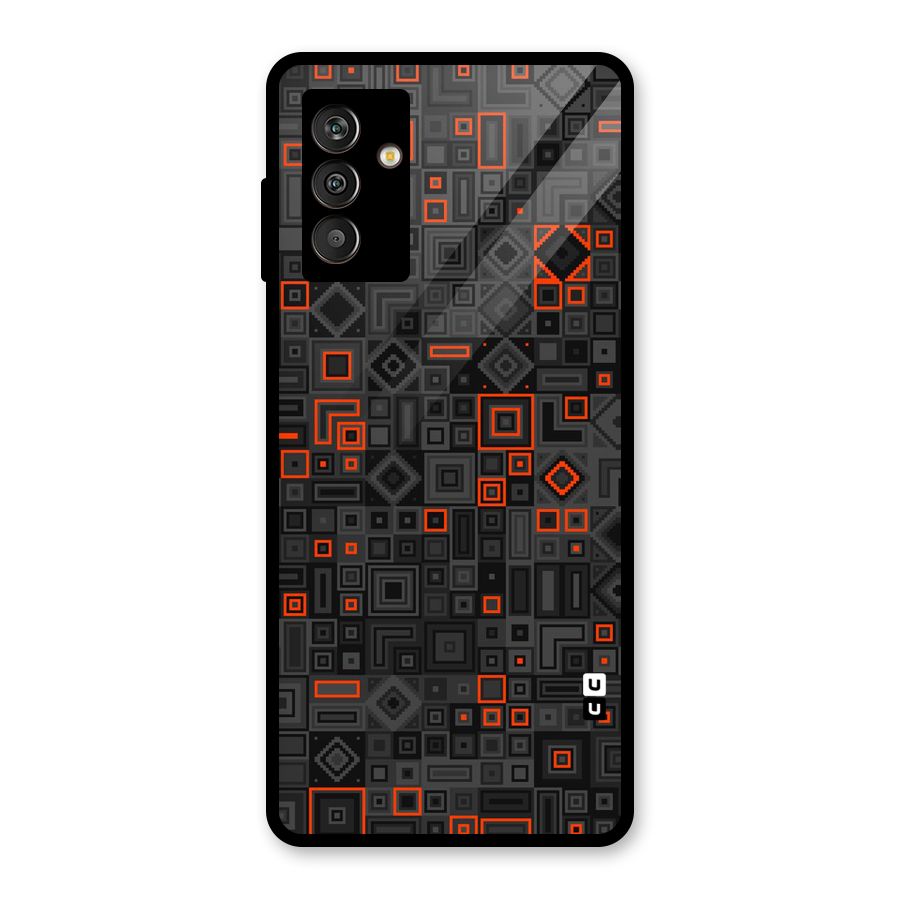 Orange Shapes Abstract Glass Back Case for Galaxy M13
