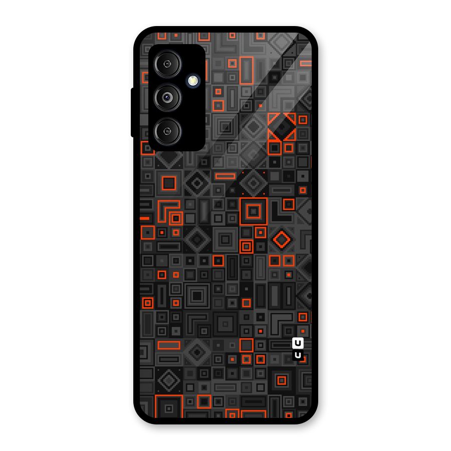 Orange Shapes Abstract Glass Back Case for Galaxy M14 5G
