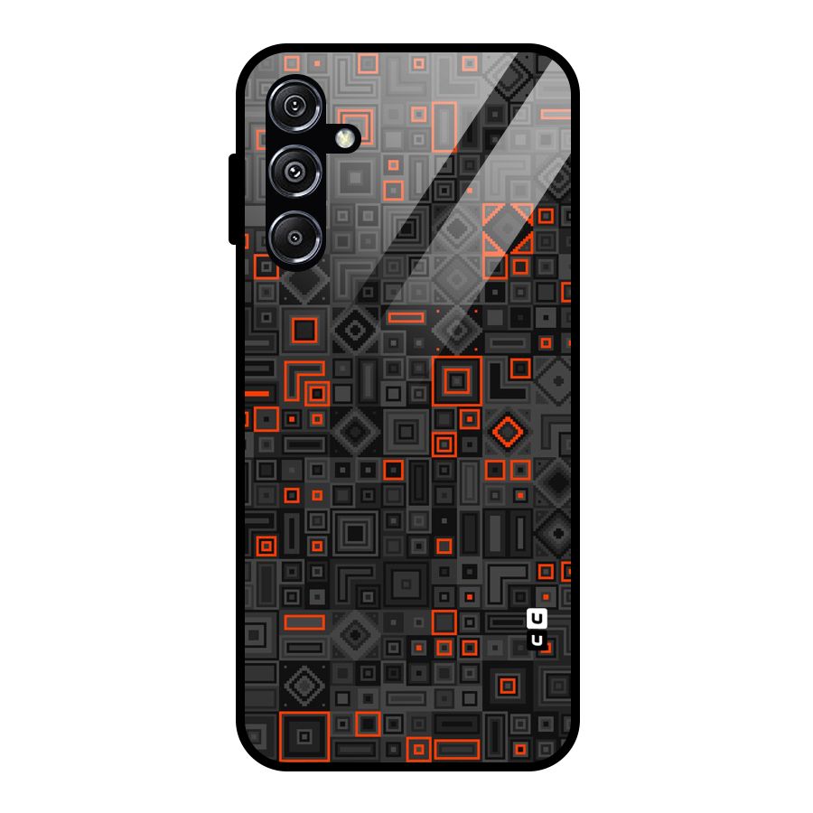 Orange Shapes Abstract Glass Back Case for Galaxy M34 5G