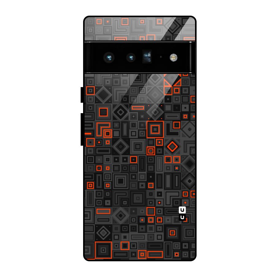 Orange Shapes Abstract Glass Back Case for Google Pixel 6 Pro