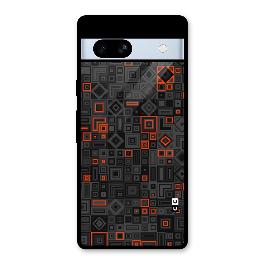 Orange Shapes Abstract Glass Back Case for Google Pixel 7a