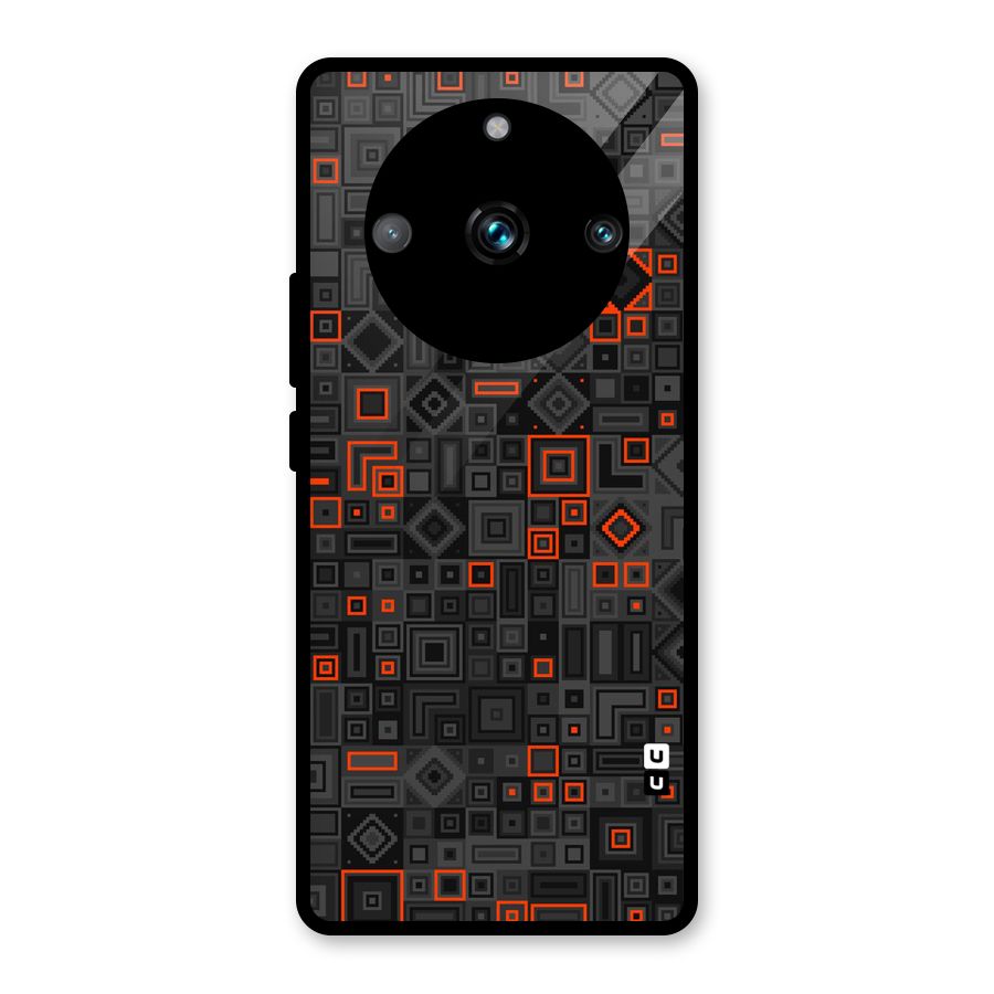 Orange Shapes Abstract Glass Back Case for Realme 11 Pro Plus