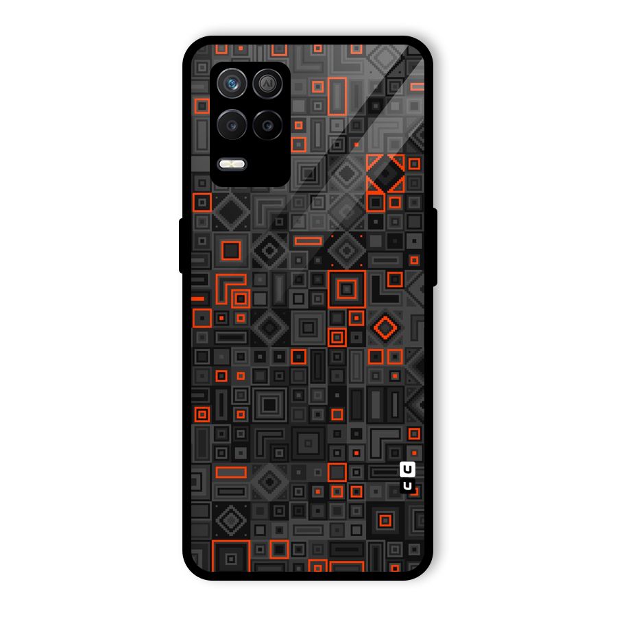 Orange Shapes Abstract Glass Back Case for Realme 8s 5G
