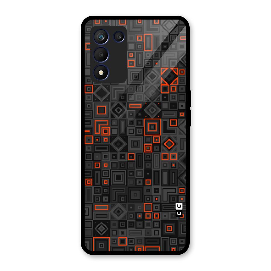 Orange Shapes Abstract Glass Back Case for Realme 9 5G Speed