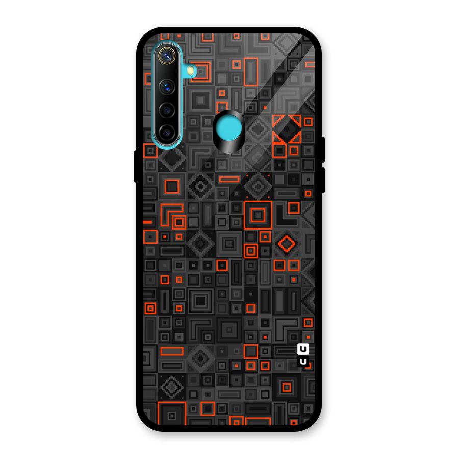 Orange Shapes Abstract Glass Back Case for Realme Narzo 10