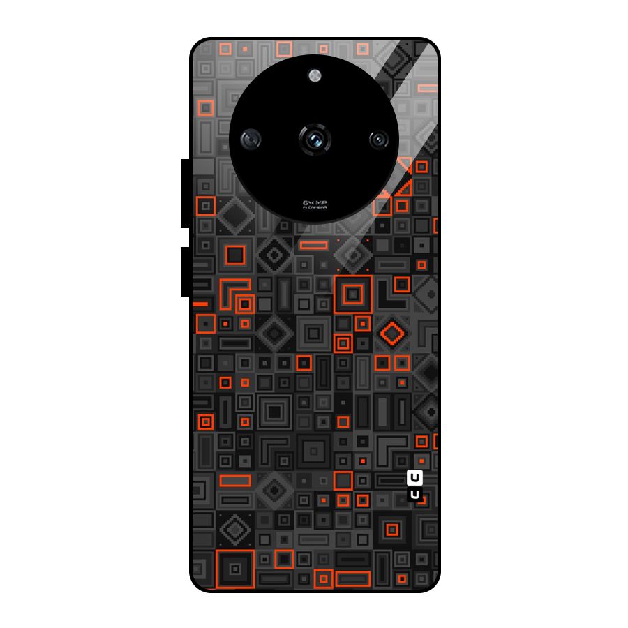 Orange Shapes Abstract Glass Back Case for Realme Narzo 60 5G