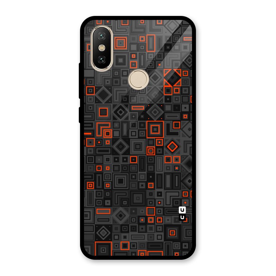 Orange Shapes Abstract Glass Back Case for Redmi A2
