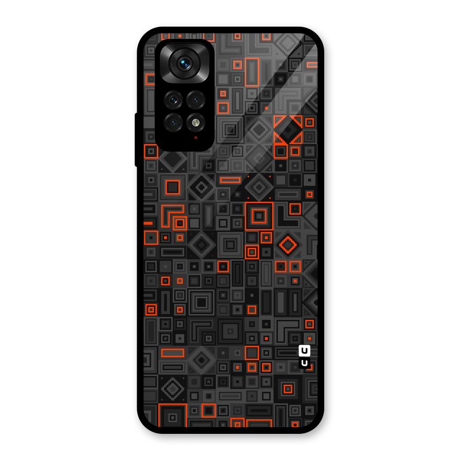 Orange Shapes Abstract Glass Back Case for Redmi Note 11S