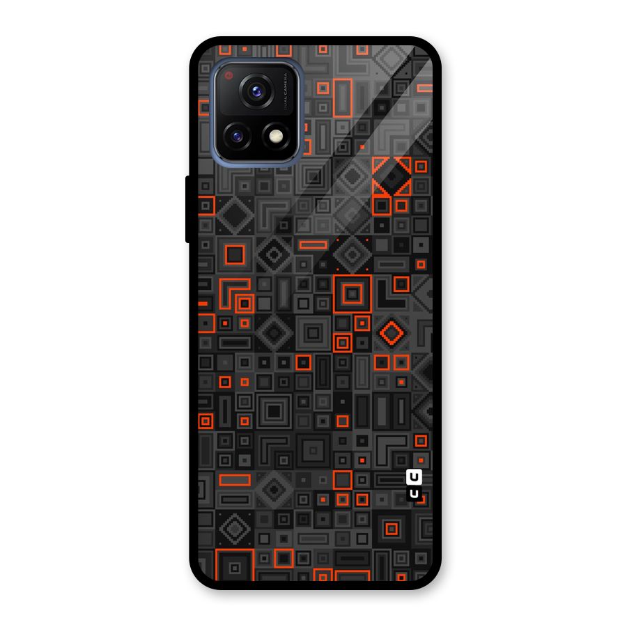 Orange Shapes Abstract Glass Back Case for Vivo Y72 5G