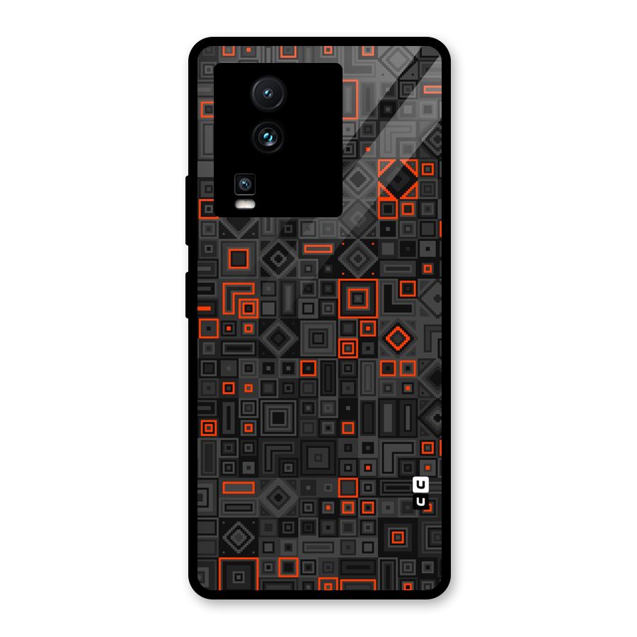 Orange Shapes Abstract Glass Back Case for Vivo iQOO Neo 7 Pro