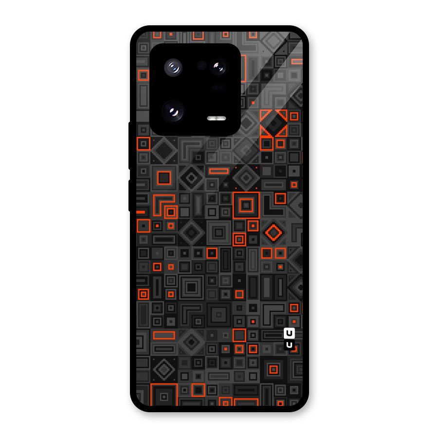 Orange Shapes Abstract Glass Back Case for Xiaomi 13 Pro