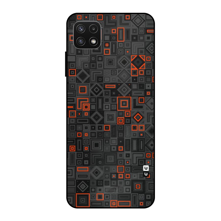 Orange Shapes Abstract Metal Back Case for Galaxy A22 5G