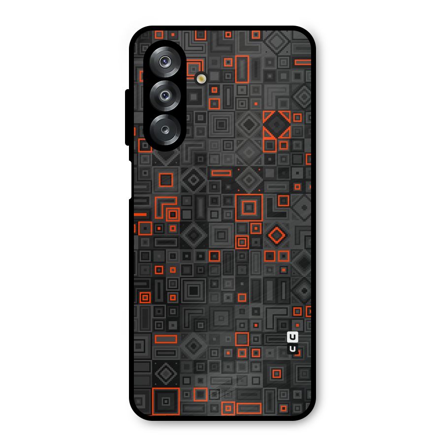 Orange Shapes Abstract Metal Back Case for Galaxy A26