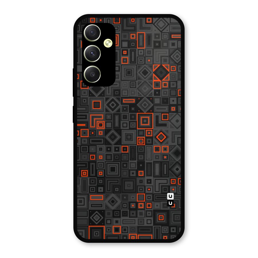 Orange Shapes Abstract Metal Back Case for Galaxy A34