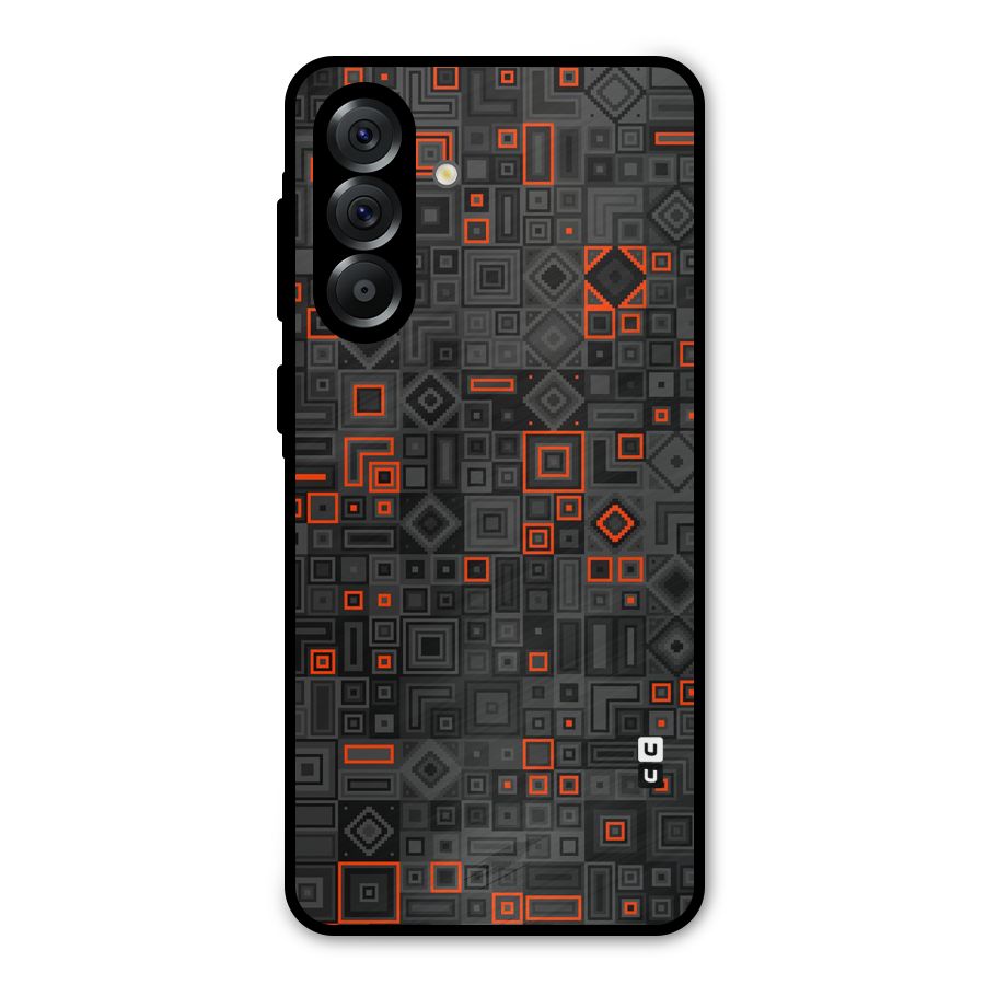 Orange Shapes Abstract Metal Back Case for Galaxy A36