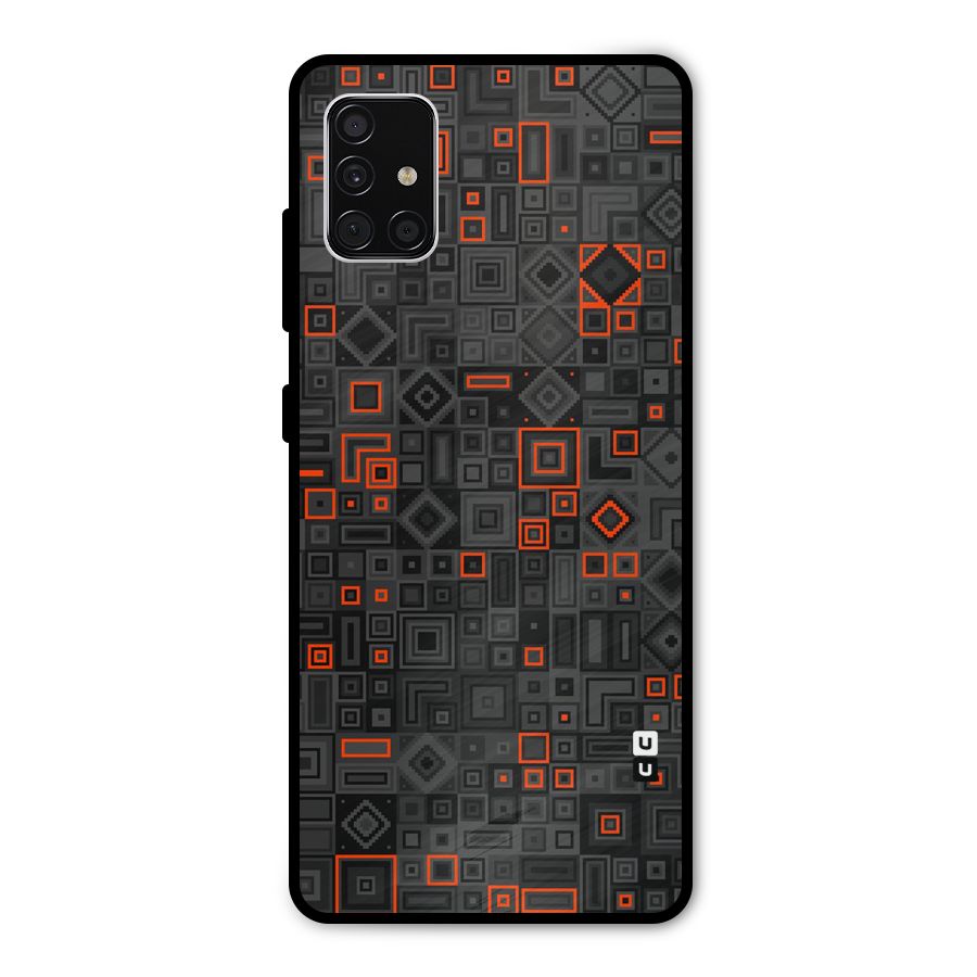 Orange Shapes Abstract Metal Back Case for Galaxy A51