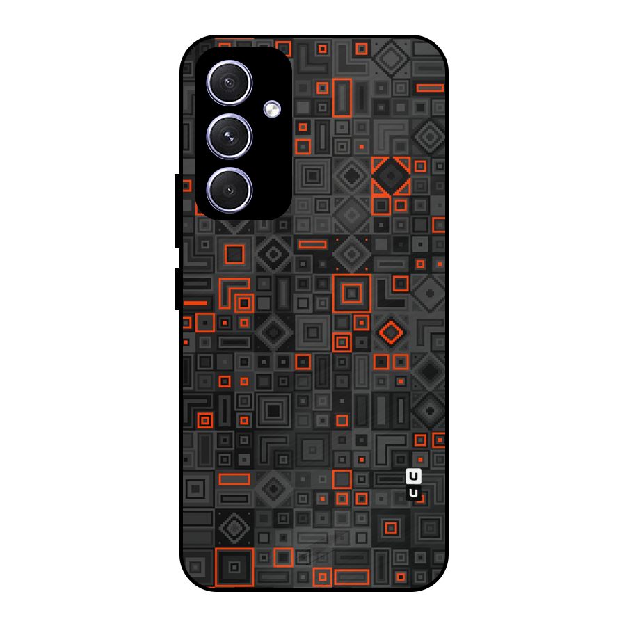 Orange Shapes Abstract Metal Back Case for Galaxy A54