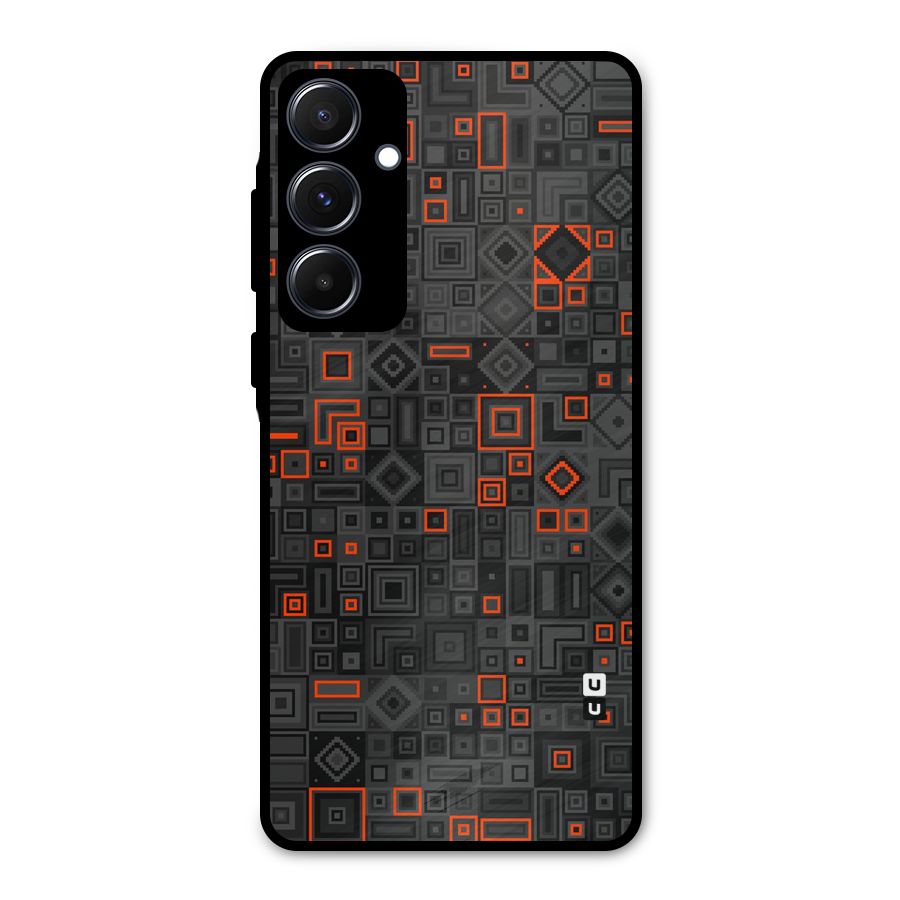 Orange Shapes Abstract Metal Back Case for Galaxy A55