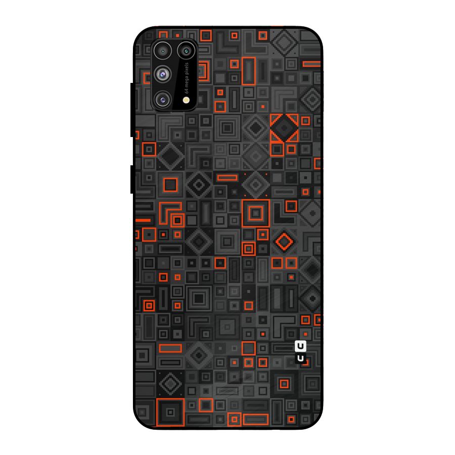 Orange Shapes Abstract Metal Back Case for Galaxy F41