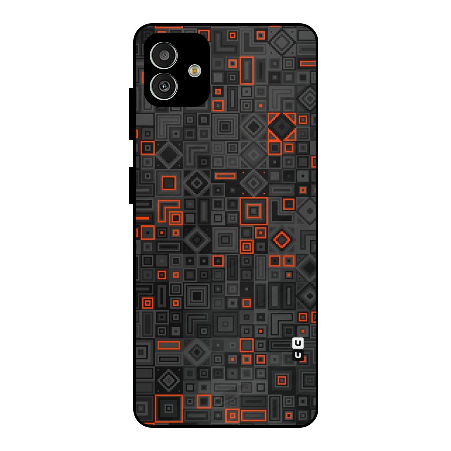 Orange Shapes Abstract Metal Back Case for Galaxy M13 5G