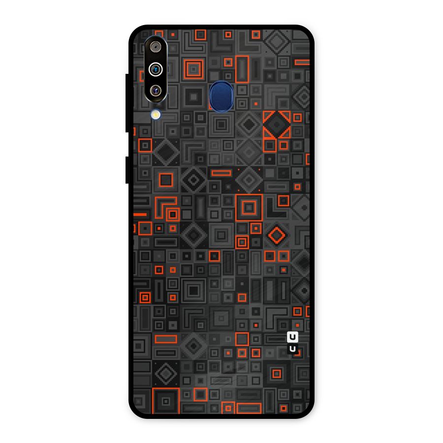 Orange Shapes Abstract Metal Back Case for Galaxy M30