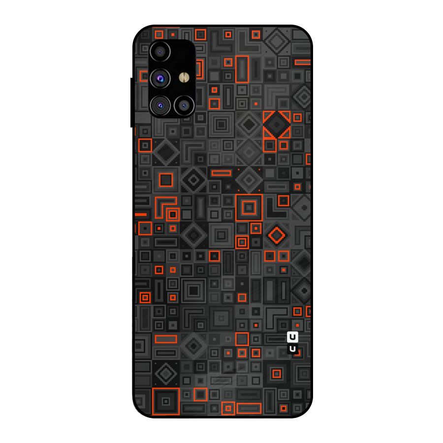 Orange Shapes Abstract Metal Back Case for Galaxy M31s