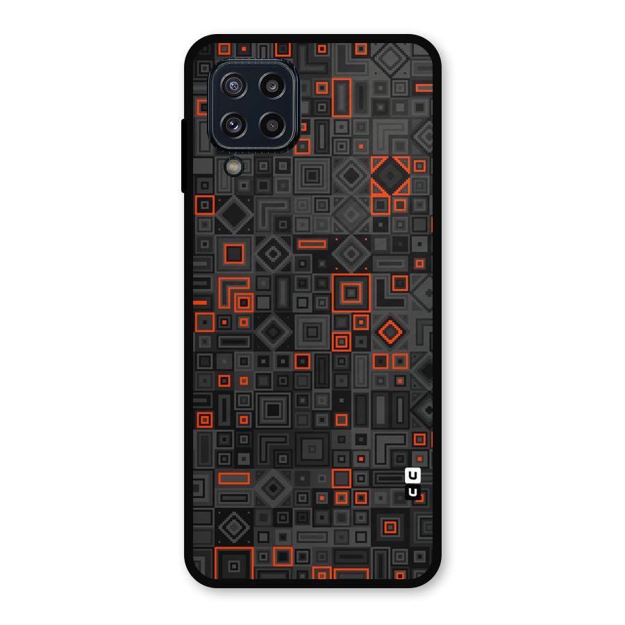 Orange Shapes Abstract Metal Back Case for Galaxy M32
