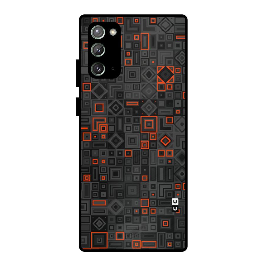 Orange Shapes Abstract Metal Back Case for Galaxy Note 20