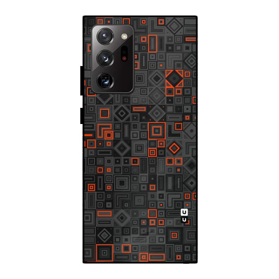 Orange Shapes Abstract Metal Back Case for Galaxy Note 20 Ultra