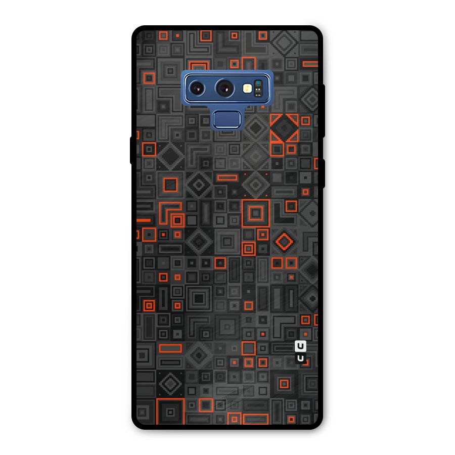 Orange Shapes Abstract Metal Back Case for Galaxy Note 9
