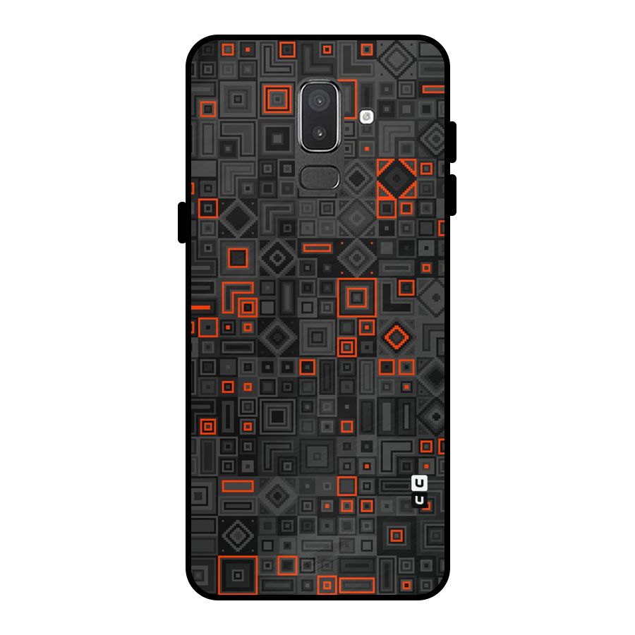 Orange Shapes Abstract Metal Back Case for Galaxy On8 (2018)